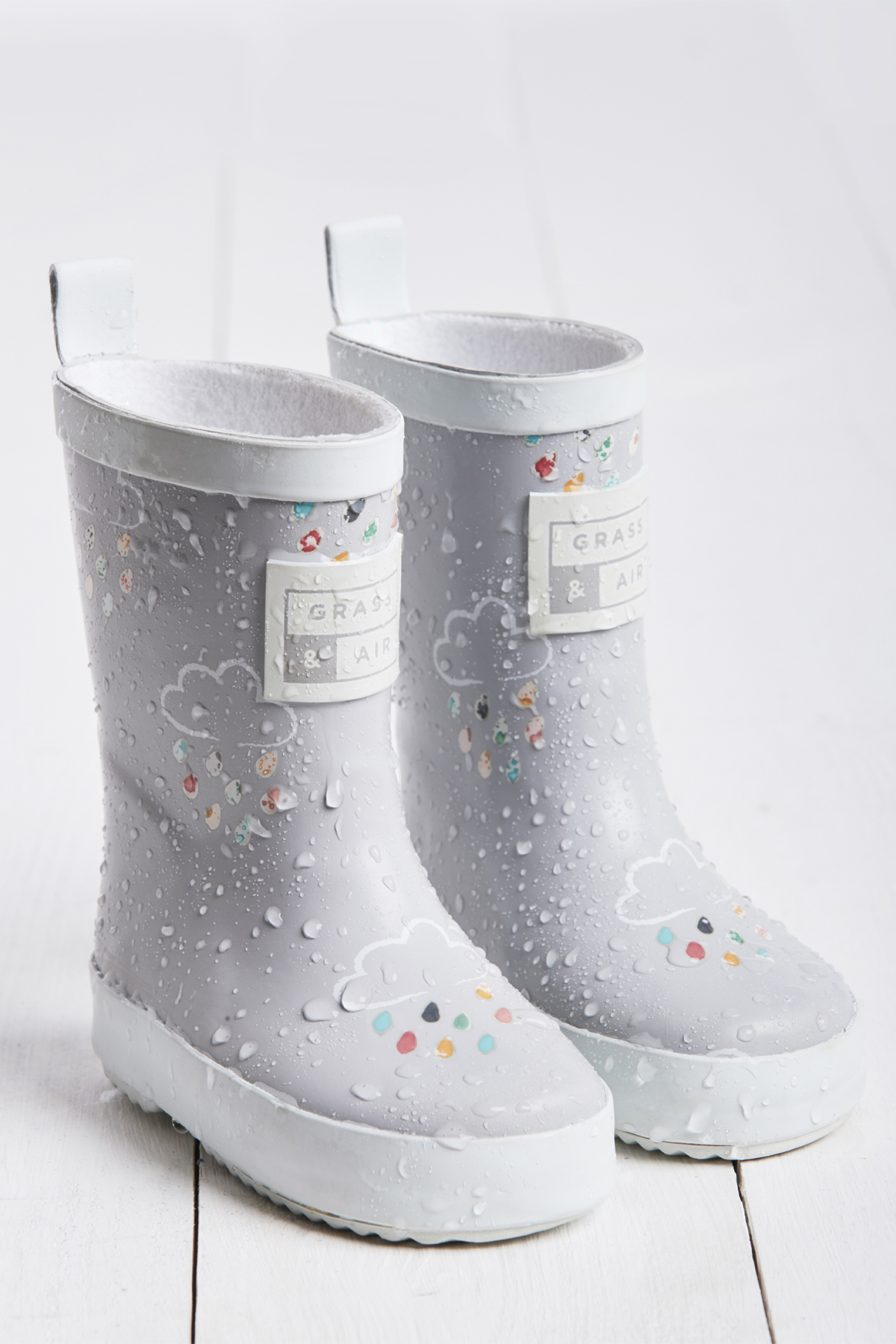 Grass & Air Kleuronthullende Regenlaarzen Baby Grey - Afbeelding 2