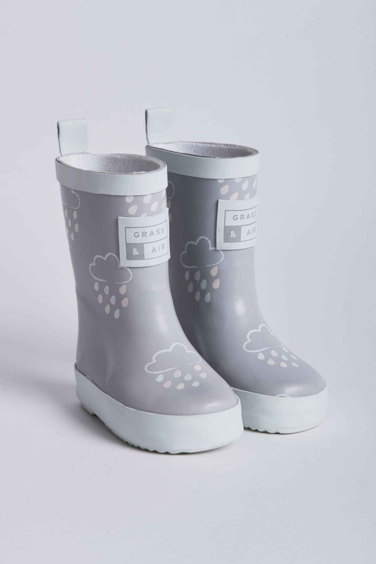 Grass & Air Kleuronthullende Regenlaarzen Baby Grey
