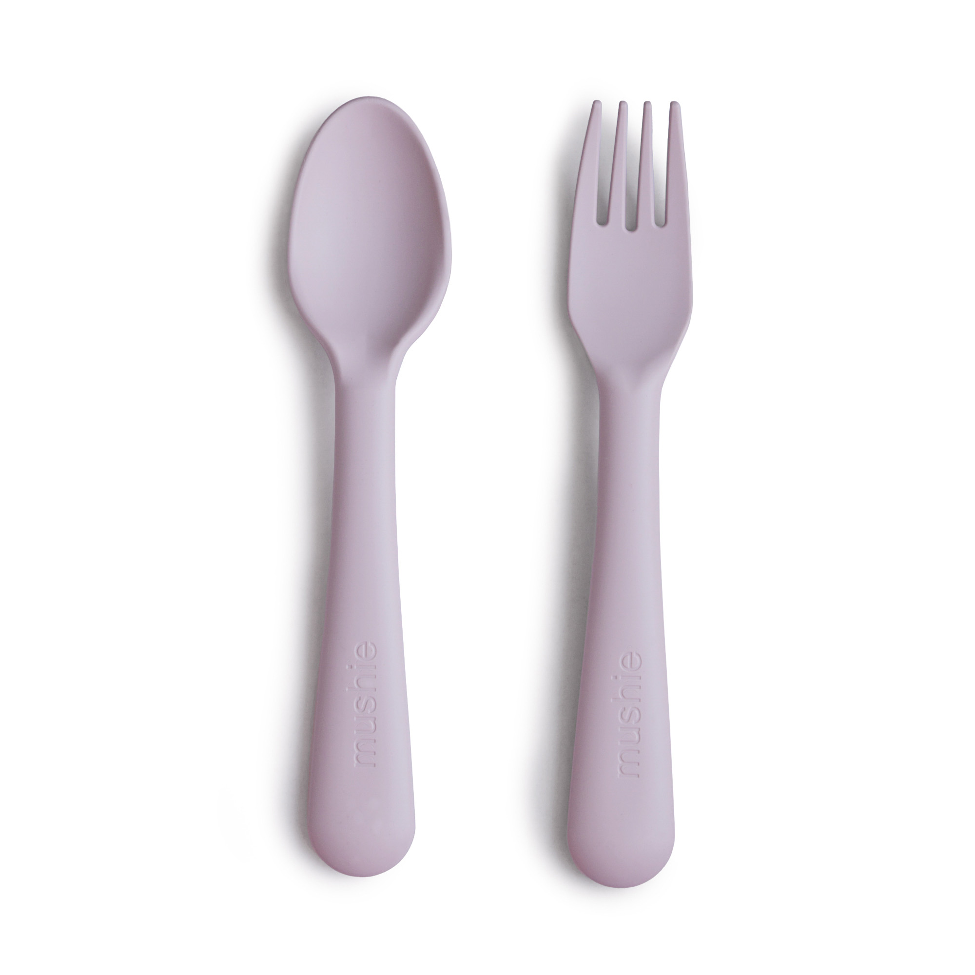 Mushie Kinderbestek Vork & Lepel Set Soft Lilac