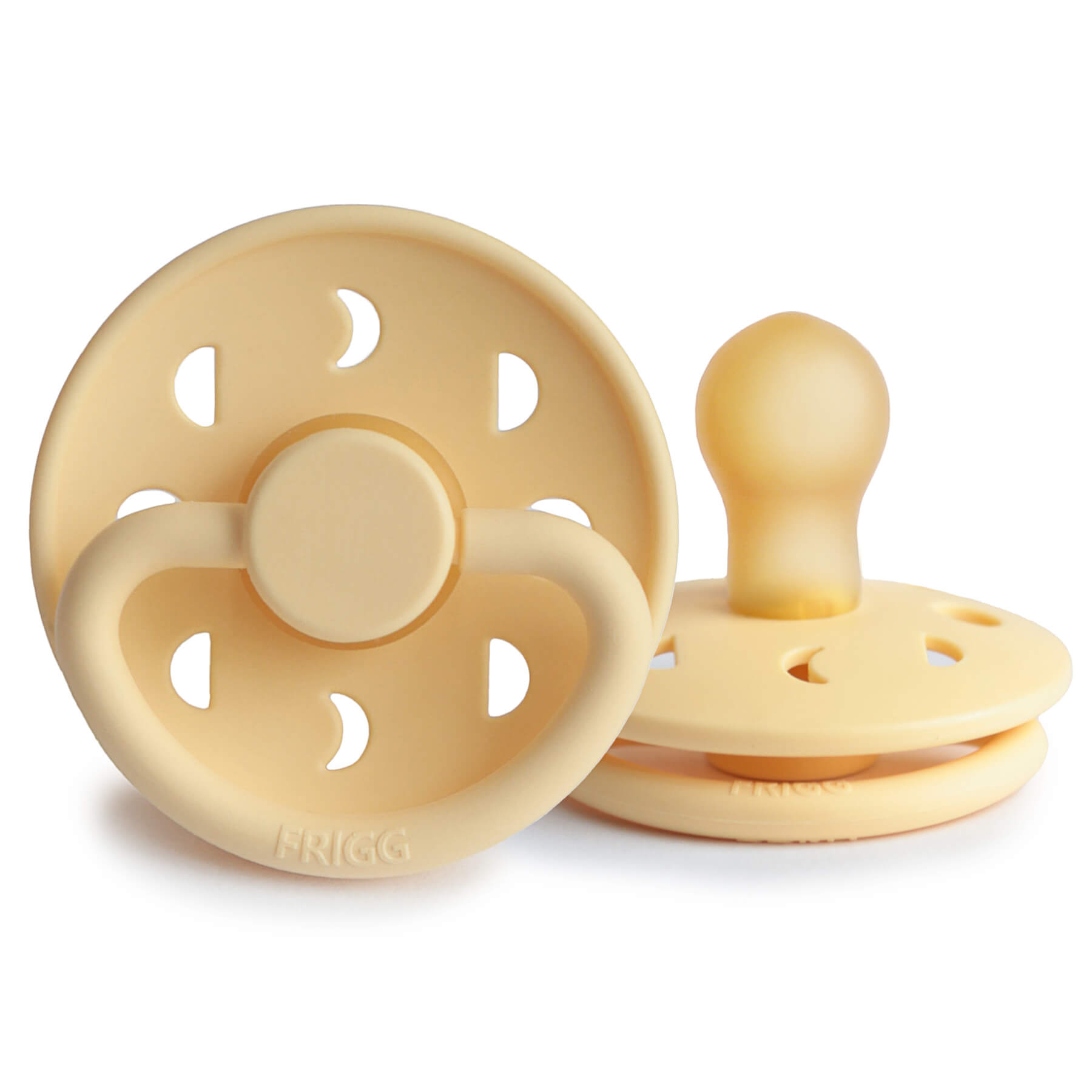 FRIGG Moon Fopspeen Natuurrubber Pale Daffodil - Afbeelding 2