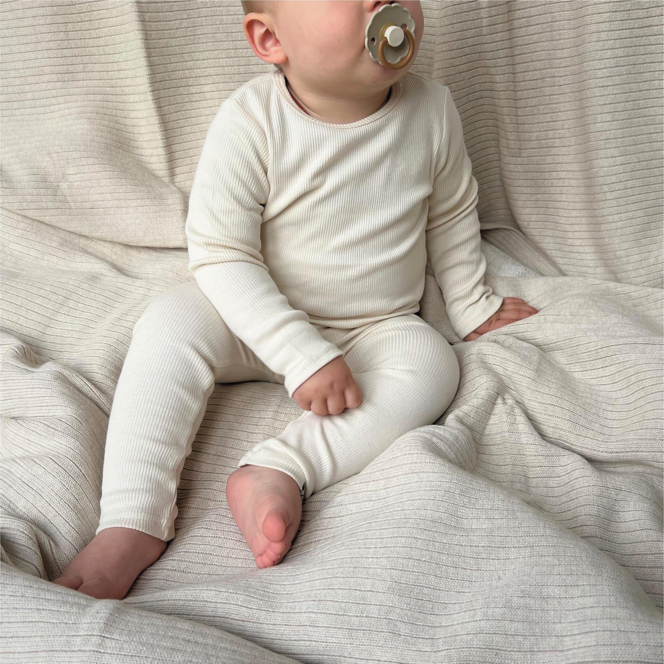 BAKIMO Kids Loungewear Ribset Ecru - Afbeelding 6