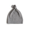Mushie Ribbed Baby Beanie Grey Melange
