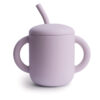 Mushie Siliconen Trainingsbeker Met Rietje Soft Lilac