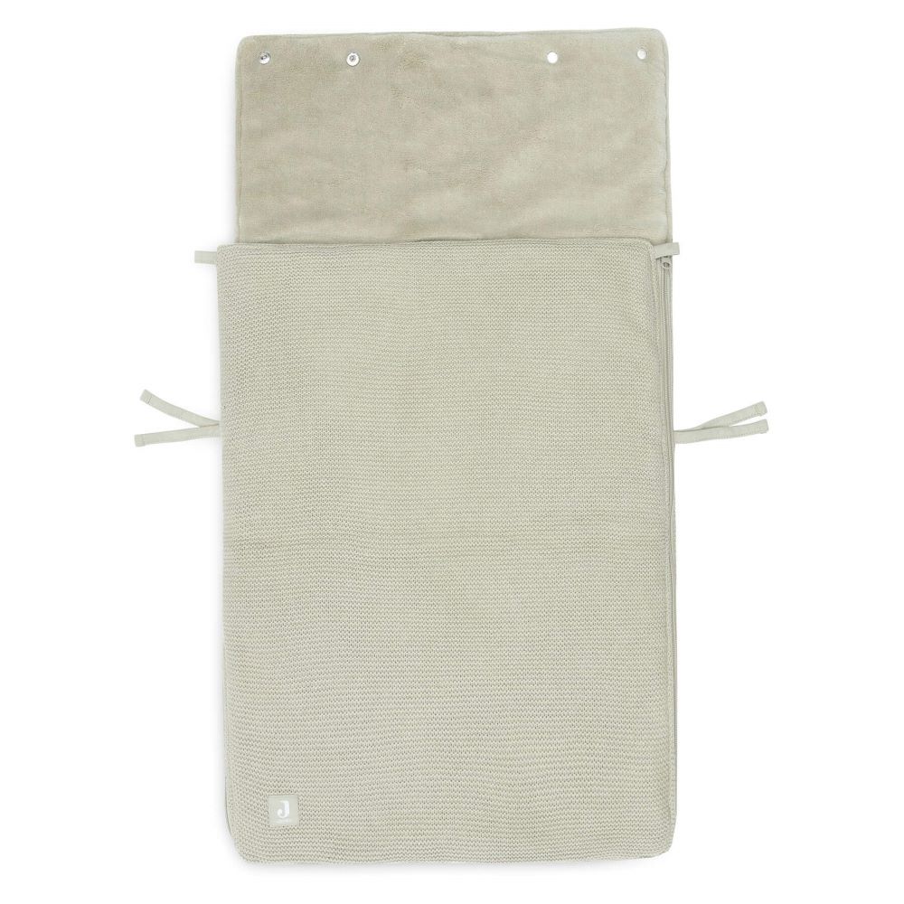 Jollein Voetenzak Voor Autostoel Basic Knit/Fleece Olive Green - Afbeelding 2