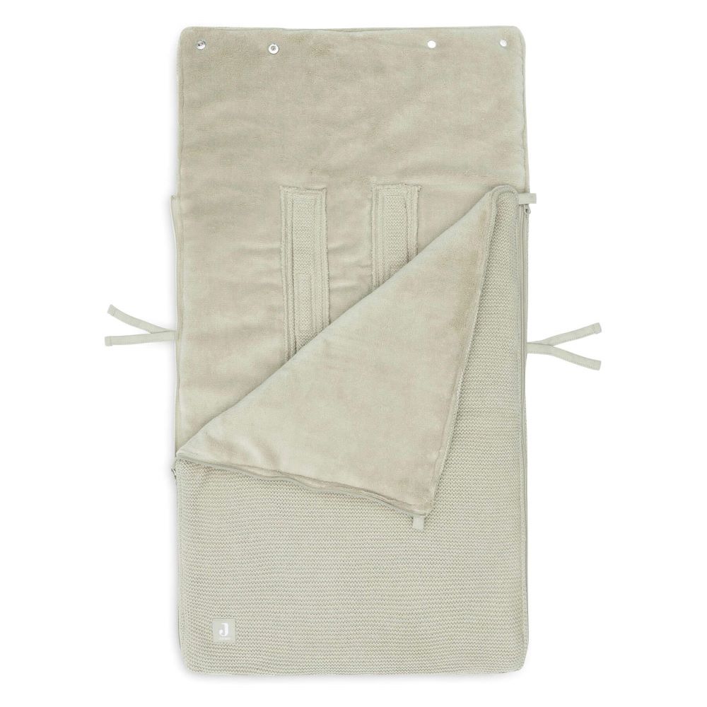Jollein Voetenzak Voor Autostoel Basic Knit/Fleece Olive Green - Afbeelding 3