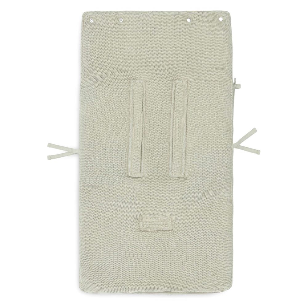 Jollein Voetenzak Voor Autostoel Basic Knit/Fleece Olive Green - Afbeelding 4