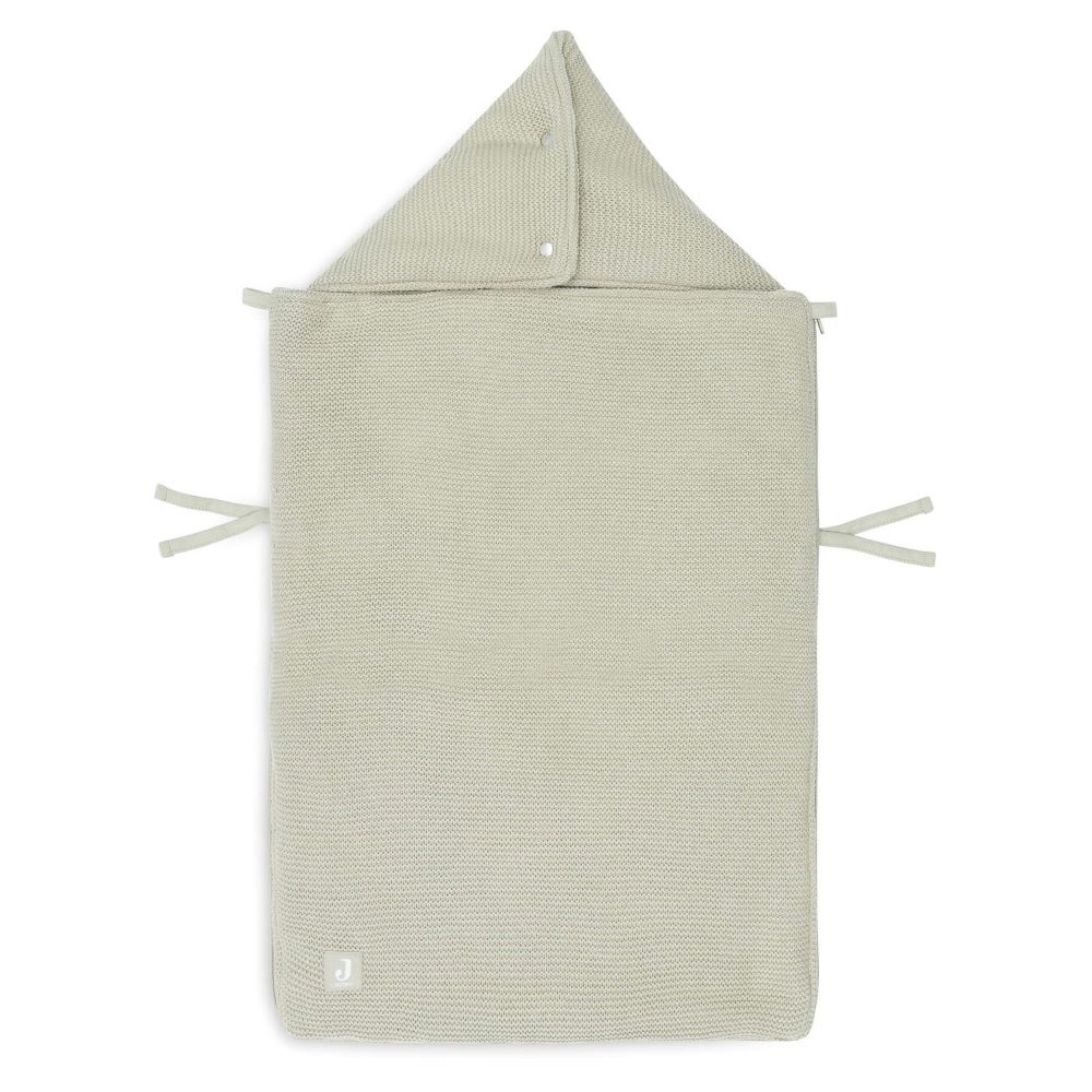 Jollein Voetenzak Voor Autostoel Basic Knit/Fleece Olive Green - Afbeelding 5