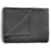 Mushie Knitted Deken 80x100cm Ribbed Dark Gray Melange