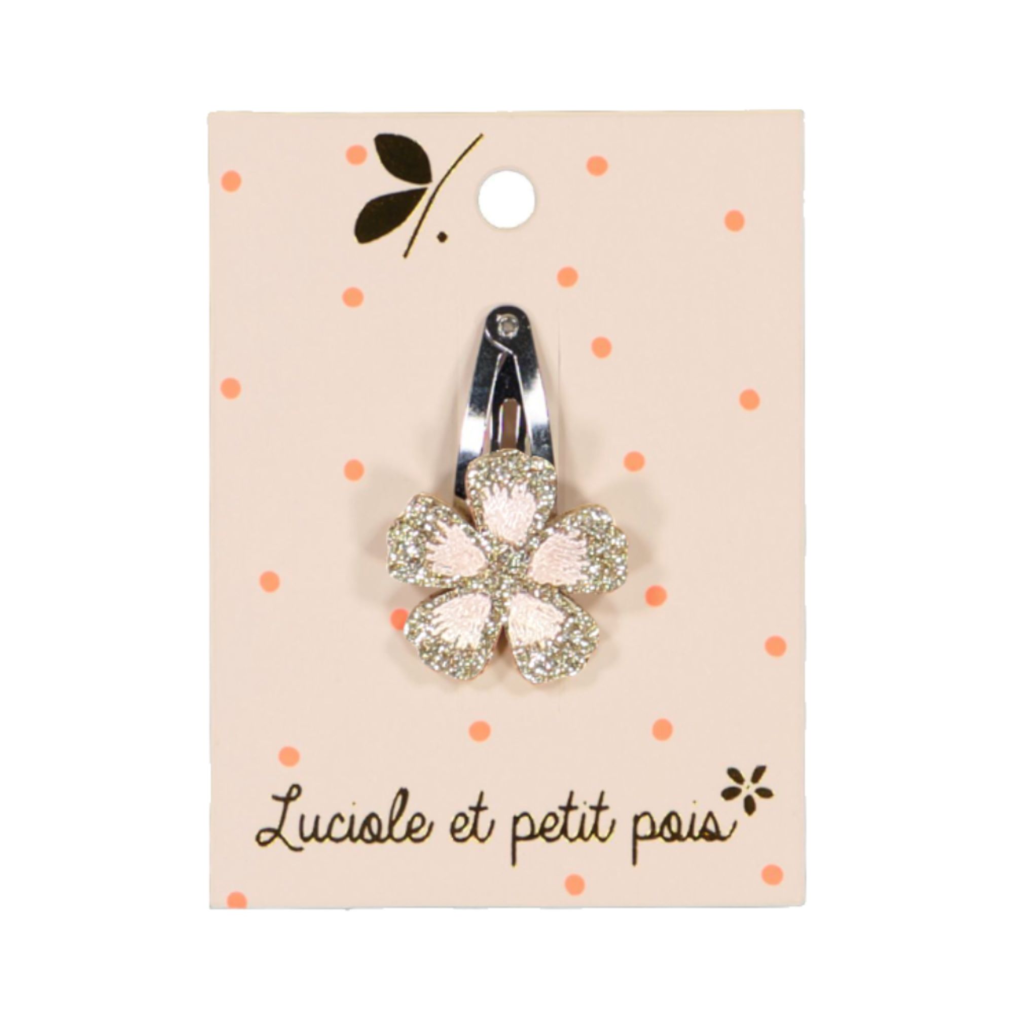 Luciole Et Petit Pois Mini Haarknipje Glitter Bloem Goud 3cm