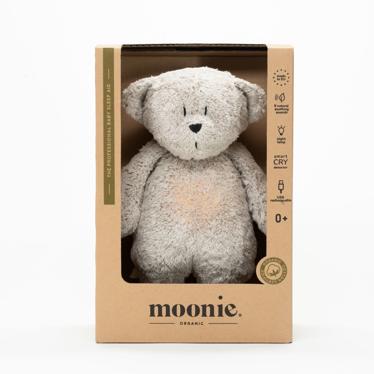 Moonie Knuffel Beer Met Licht En Geluid Mineral Grey - Afbeelding 2