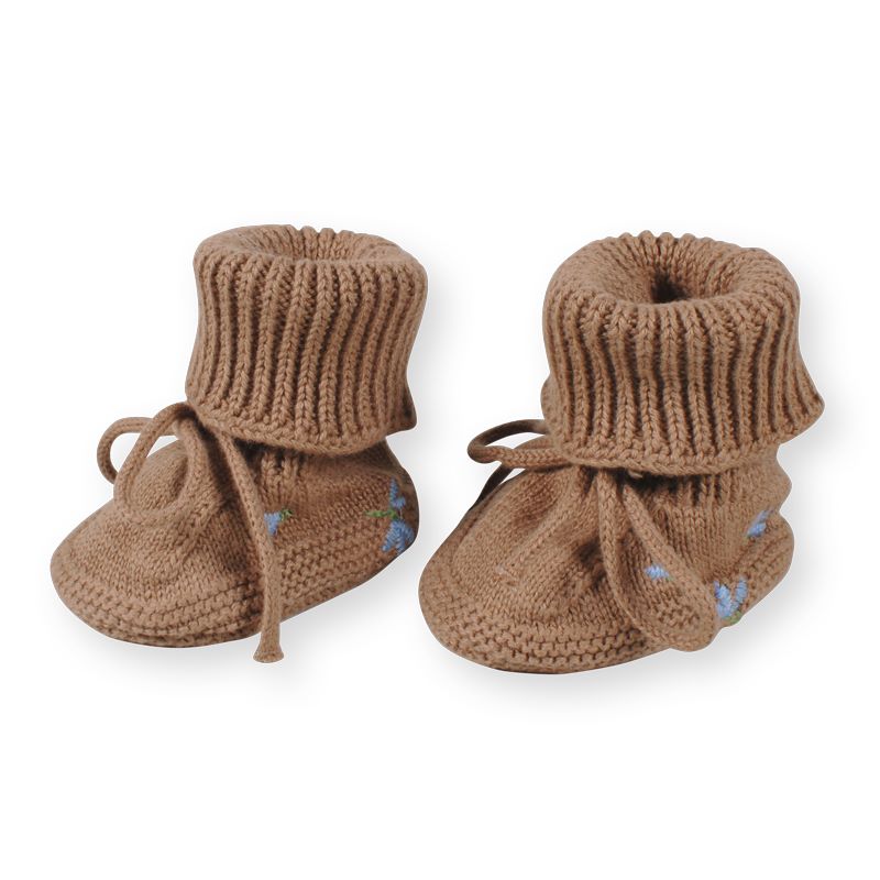Saga Copenhagen Baby Booties Althea Blueberry On Tahin