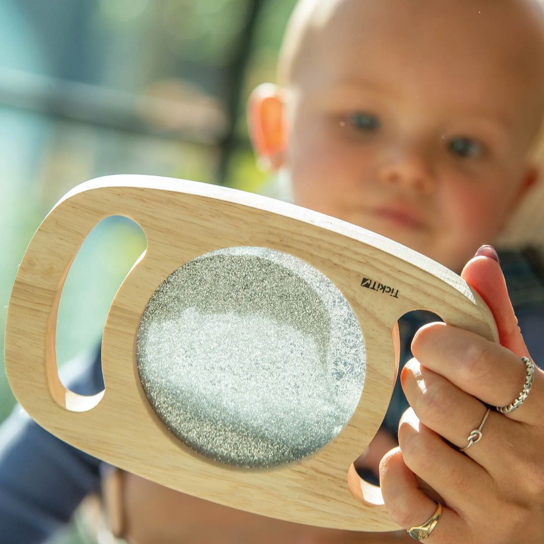 Tickit Houten Glitterpaneel Zilver - Afbeelding 3