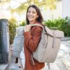 LÄSSIG Rolltop Up Backpack Luiertas Taupe - Afbeelding 6