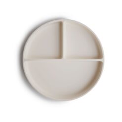 Mushie Siliconen Bord Met Zuignap Ivory